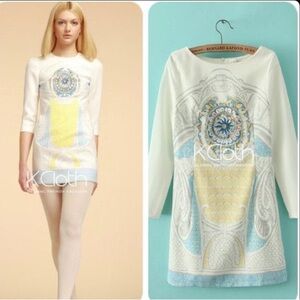 Women's White and Blue Dress